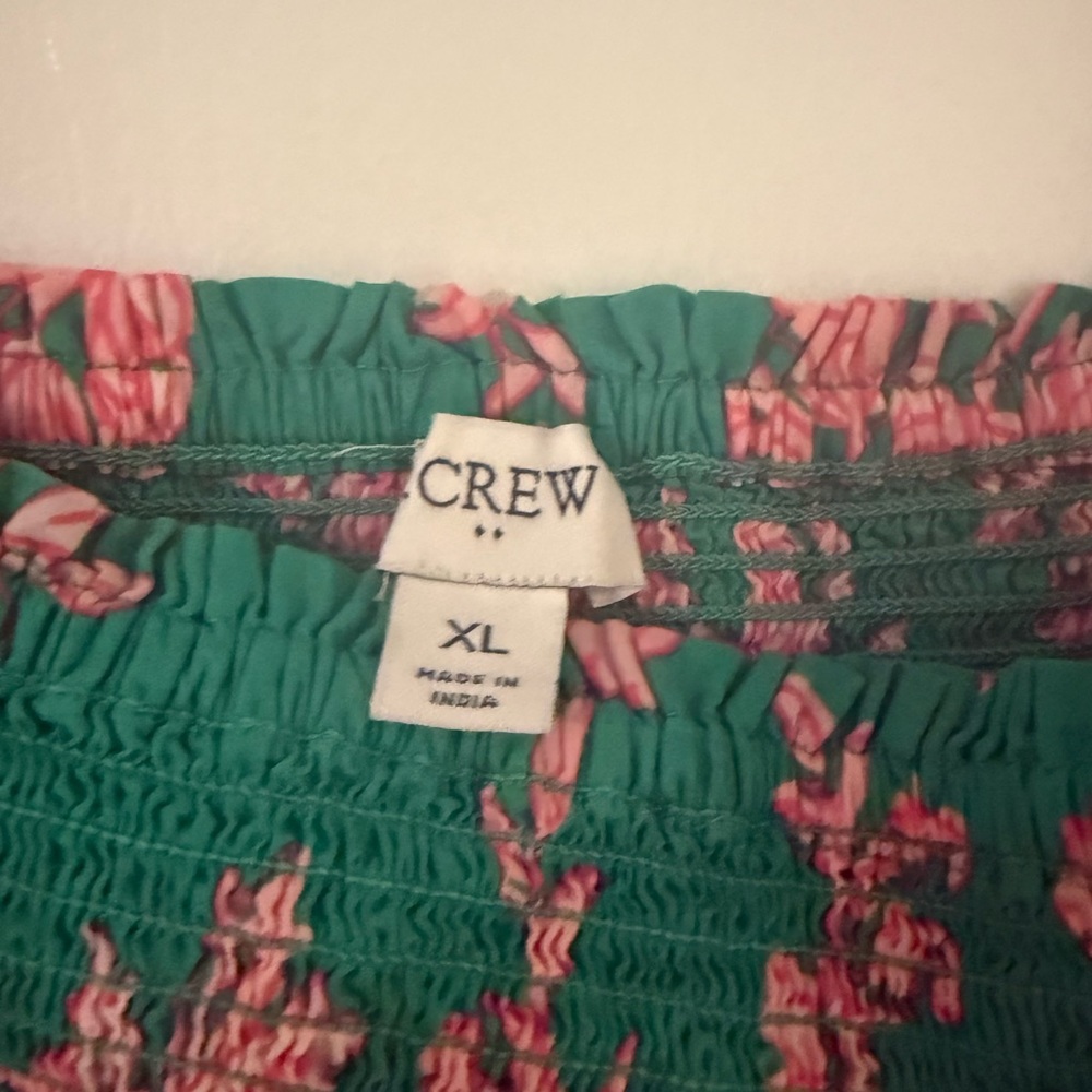 J. Crew Green and Pink Floral Midi Dress - Picture 3 of 3